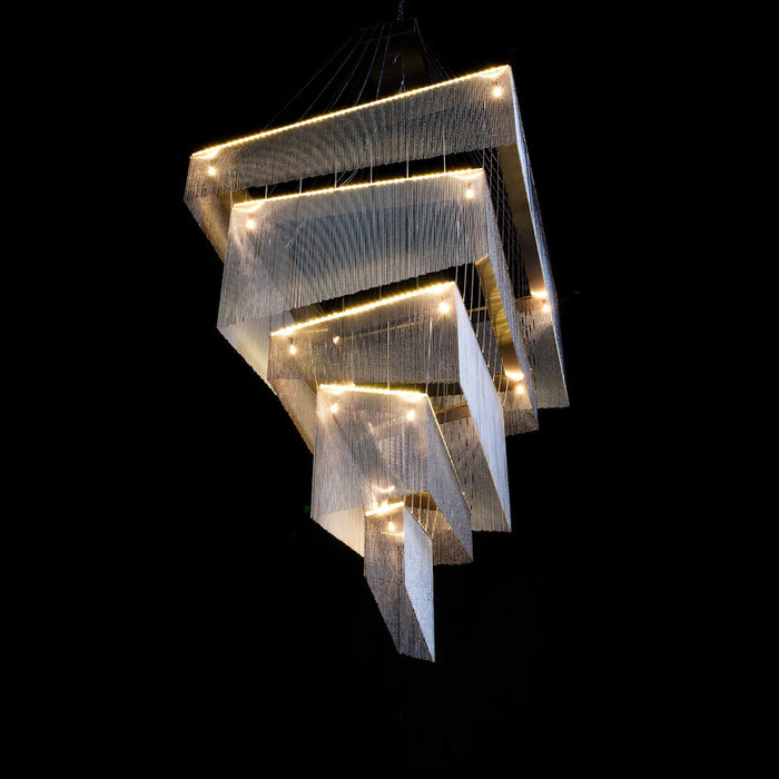 Aluminum Chain Tassel Chandelier-DWHOME