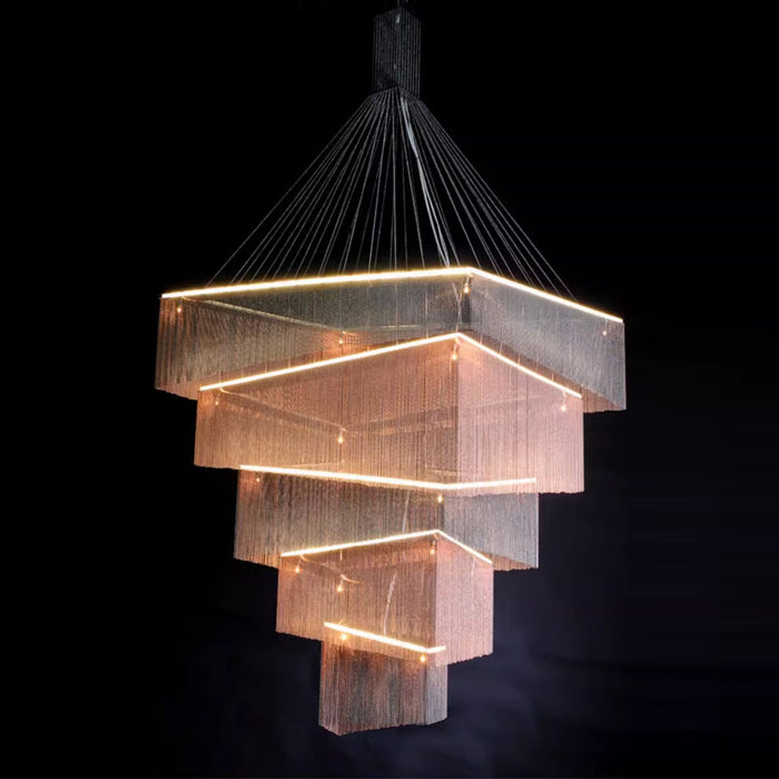 Aluminum Chain Tassel Chandelier-DWHOME