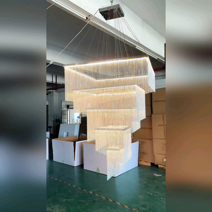 Aluminum Chain Tassel Chandelier-DWHOME