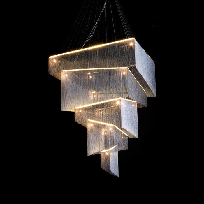 Aluminum Chain Tassel Chandelier-DWHOME