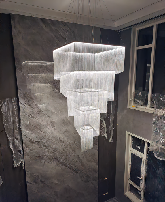 Aluminum Chain Tassel Chandelier-DWHOME