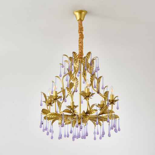 Amethyst Drops Glass Chandelier-DWHOME