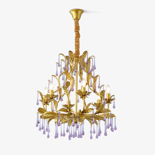 Amethyst Drops Glass Chandelier-DWHOME