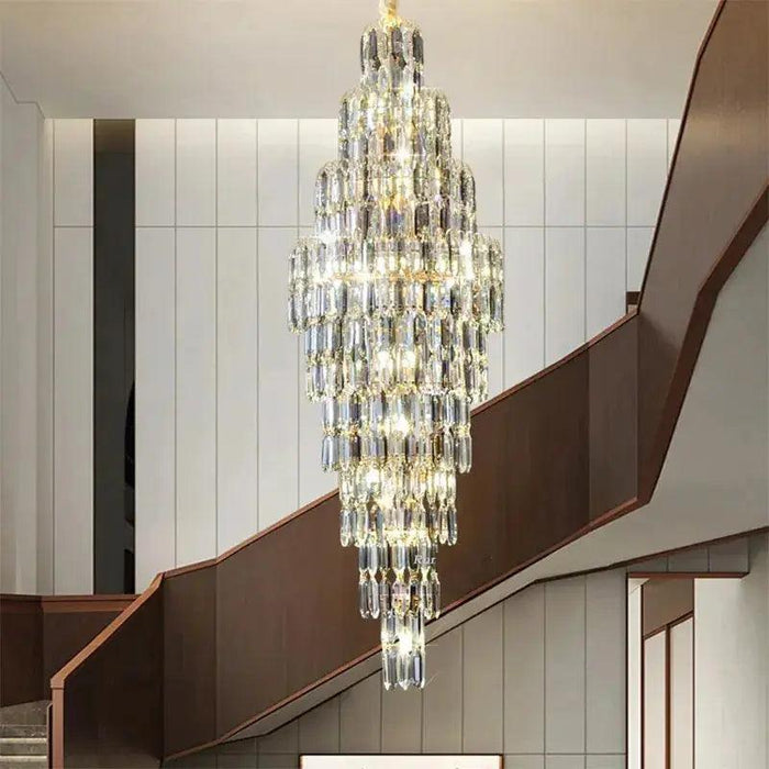 Anita Luxury Crystal Staircase Long Chandelier - DWHOME