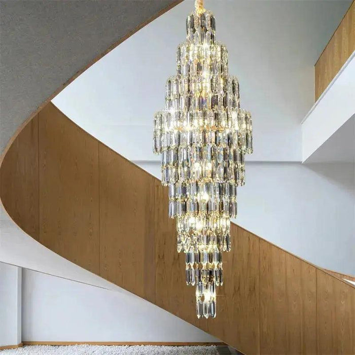 Anita Luxury Crystal Staircase Long Chandelier - DWHOME