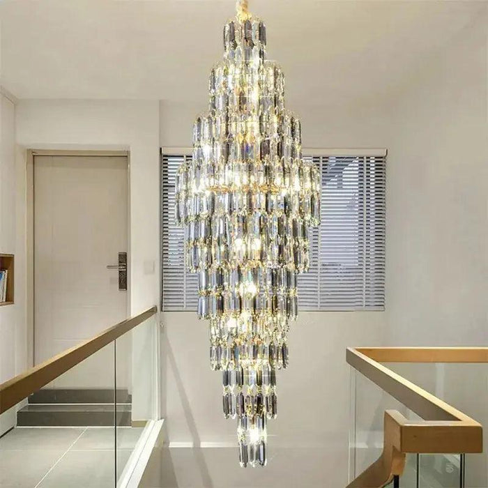 Anita Luxury Crystal Staircase Long Chandelier - DWHOME