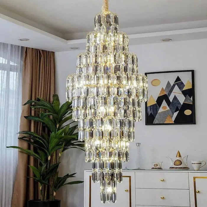 Anita Luxury Crystal Staircase Long Chandelier - DWHOME