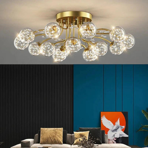 Anya Modern Bubble Glass Flush Mount Light-DWHOME