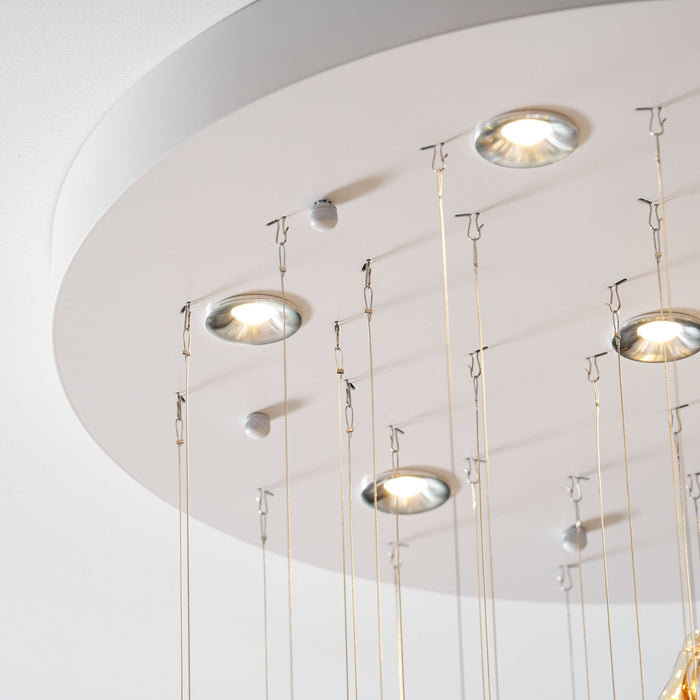 Aqua Ripple Glass Art Customize Chandelier - Vakkerlight