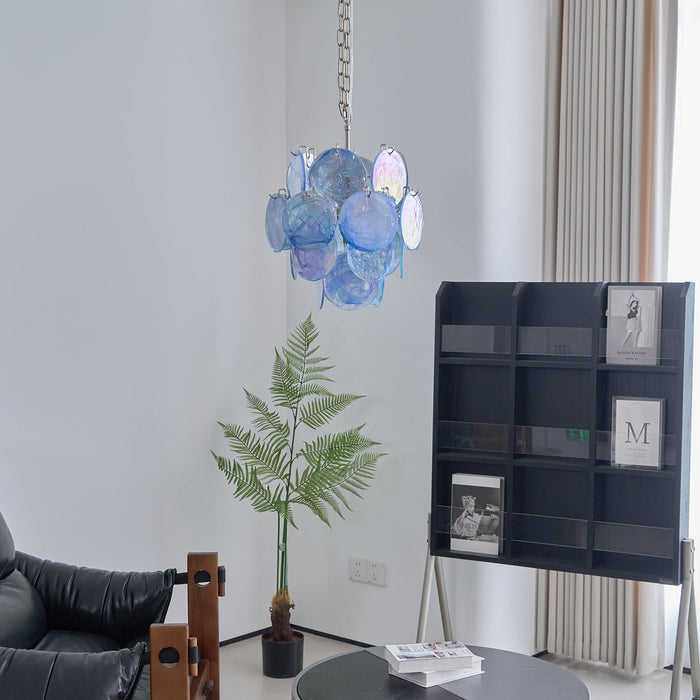 Aqua Blue Glass Murano Chandelier-DWHOME