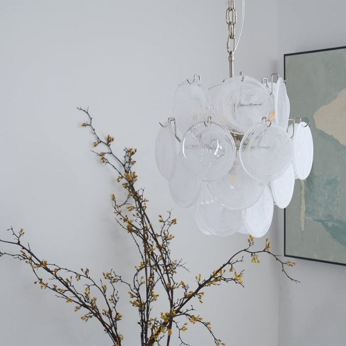 Aqua White Glass Murano Chandelier-DWHOME