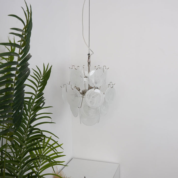 Aqua White Glass Murano Chandelier-DWHOME