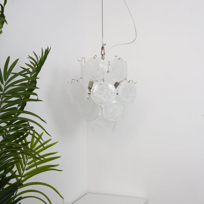 Aqua White Glass Murano Chandelier-DWHOME