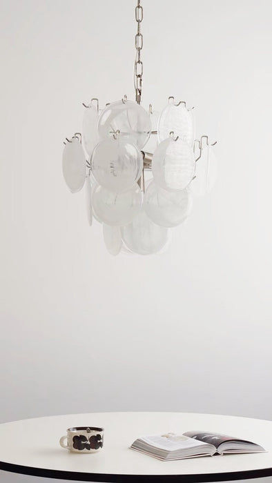 Aqua White Glass Murano Chandelier-DWHOME