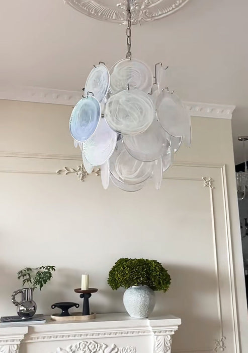 Aqua White Glass Murano Chandelier-DWHOME