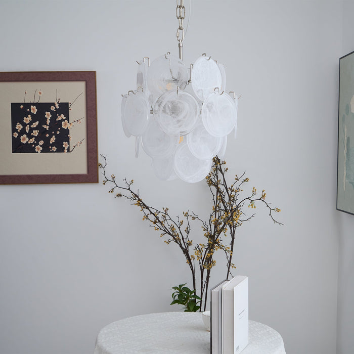 Aqua White Glass Murano Chandelier-DWHOME