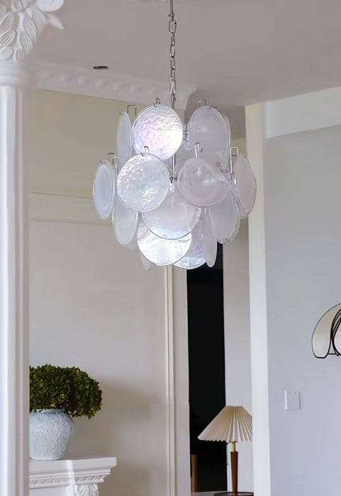 Aqua White Glass Murano Chandelier-DWHOME