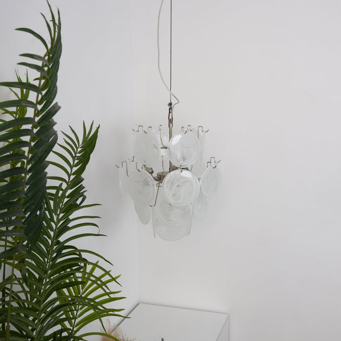Aqua White Glass Murano Chandelier-DWHOME