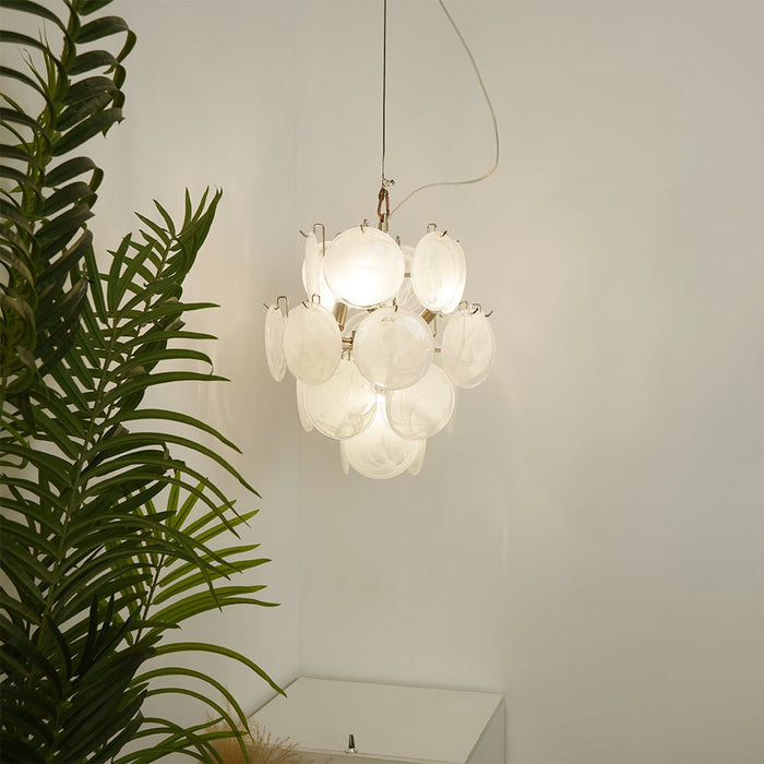 Aqua White Glass Murano Chandelier-DWHOME