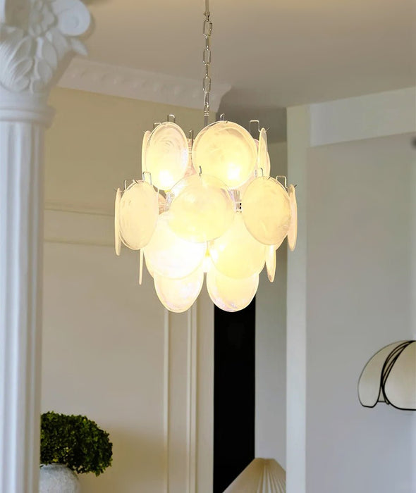 Aqua White Glass Murano Chandelier-DWHOME