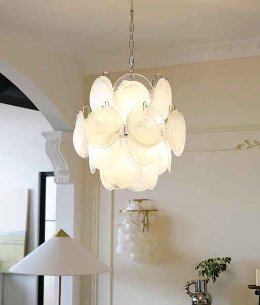 Aqua White Glass Murano Chandelier-DWHOME