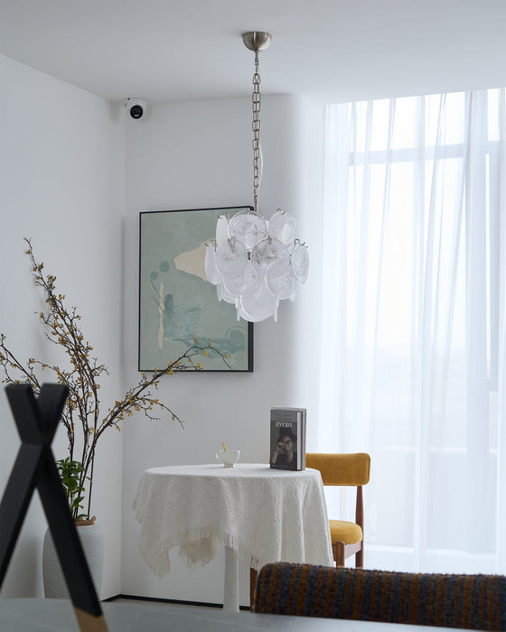 Aqua White Glass Murano Chandelier-DWHOME