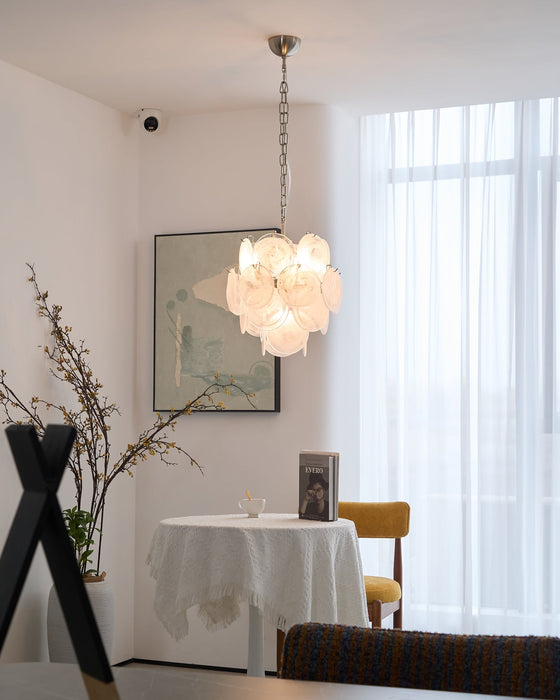 Aqua White Glass Murano Chandelier-DWHOME