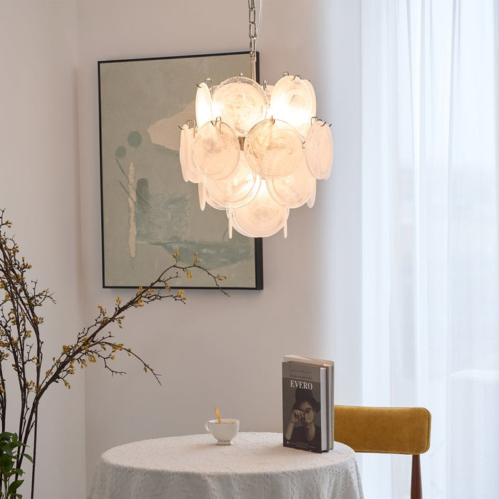 Aqua White Glass Murano Chandelier-DWHOME