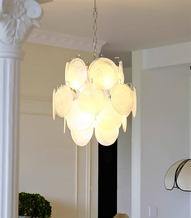 Aqua White Glass Murano Chandelier-DWHOME
