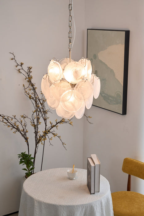 Aqua White Glass Murano Chandelier-DWHOME