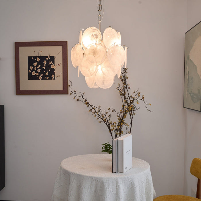 Aqua White Glass Murano Chandelier-DWHOME