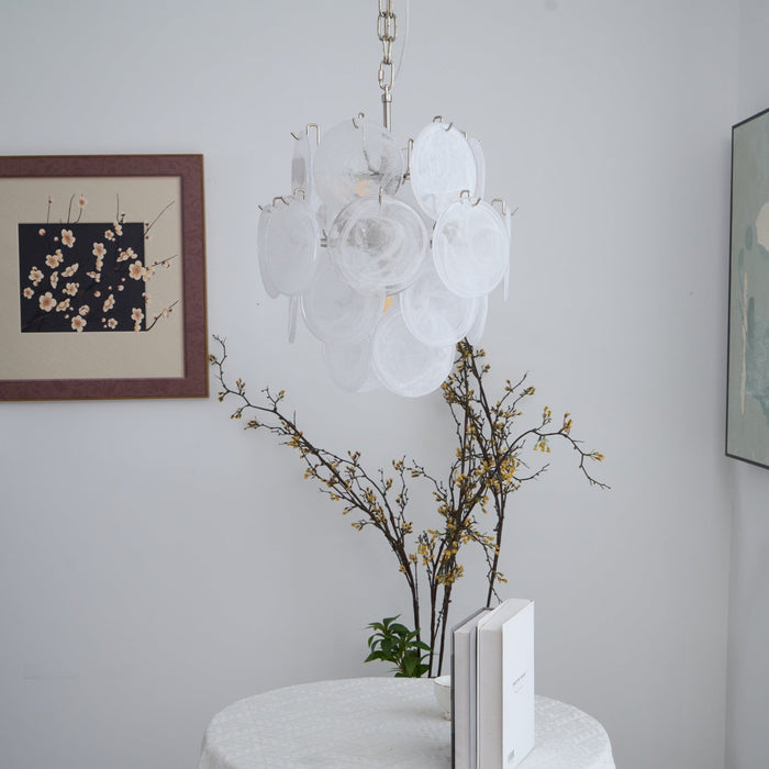 Aqua White Glass Murano Chandelier-DWHOME