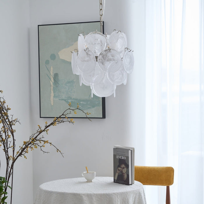 Aqua White Glass Murano Chandelier-DWHOME