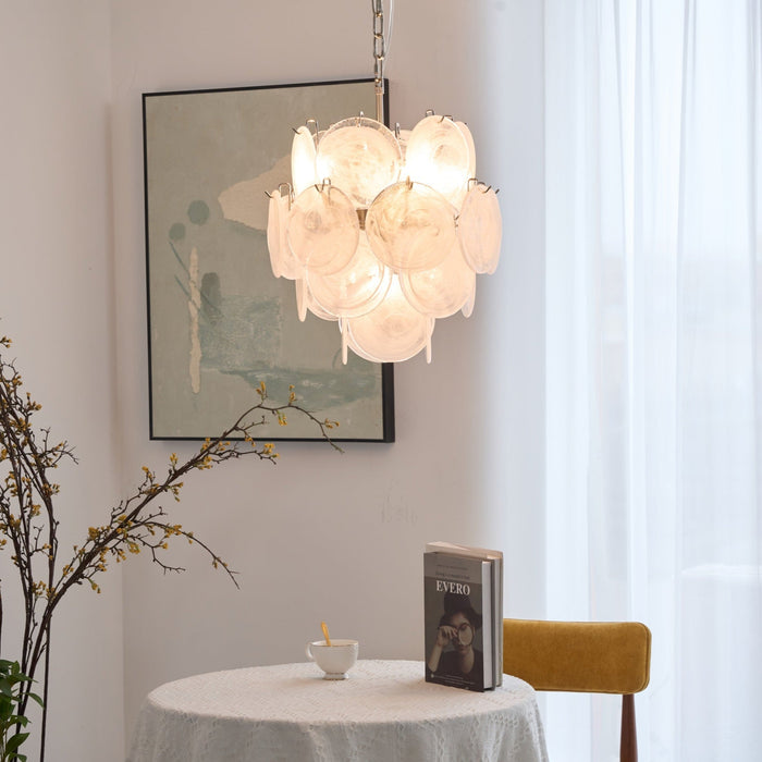 Aqua White Glass Murano Chandelier-DWHOME