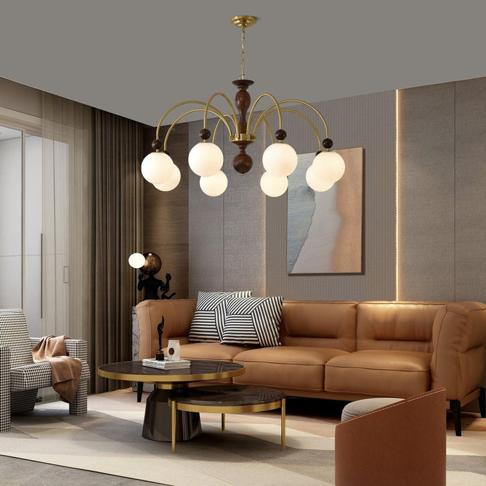 Archway Walnut Color Chandelier-DWHOME
