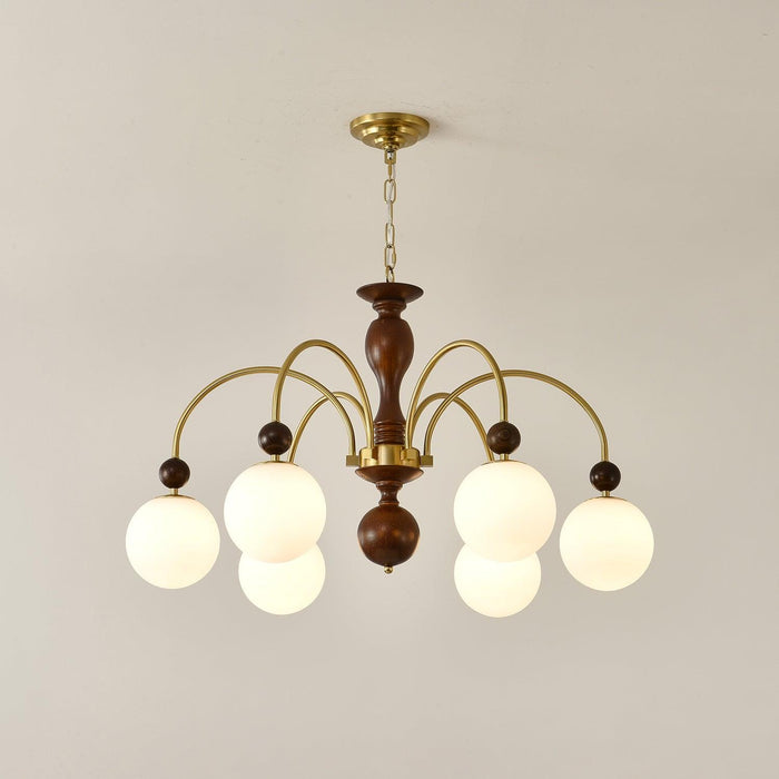 Archway Walnut Color Chandelier-DWHOME