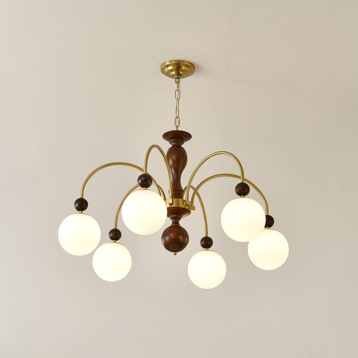 Archway Walnut Color Chandelier-DWHOME