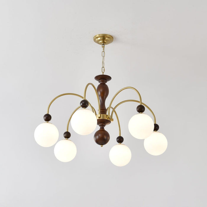 Archway Walnut Color Chandelier-DWHOME