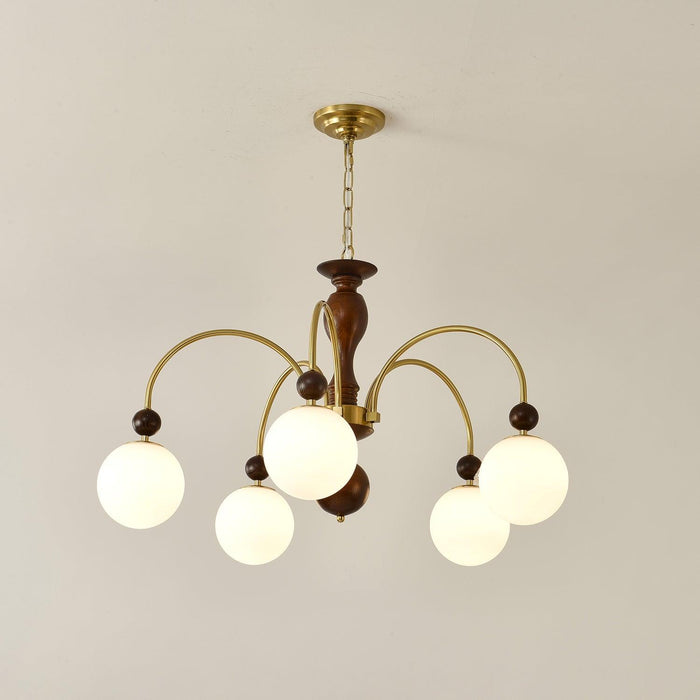 Archway Walnut Color Chandelier-DWHOME