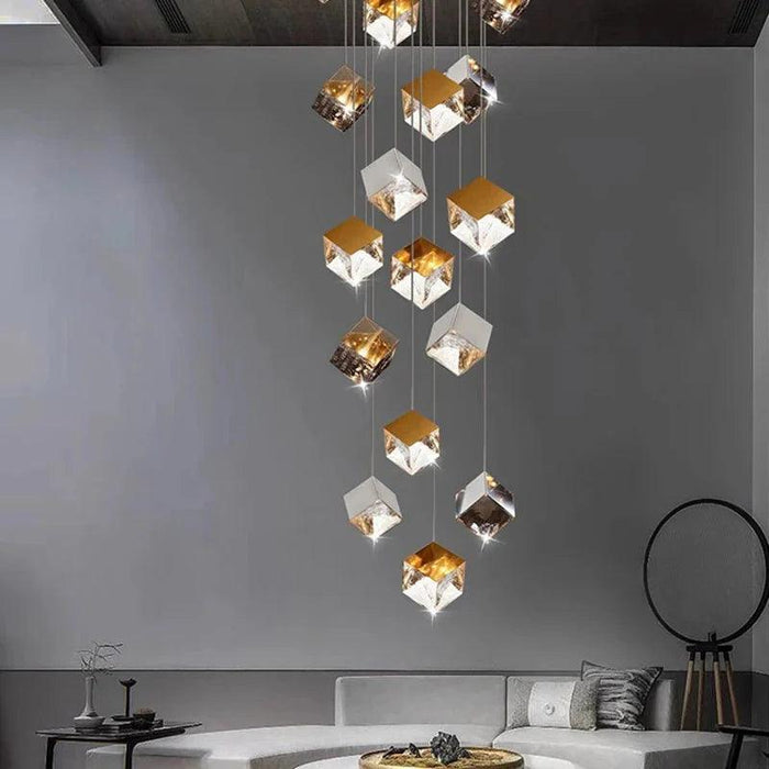 Aren Cube Large Pendant Light For High Ceilings - DWHOME