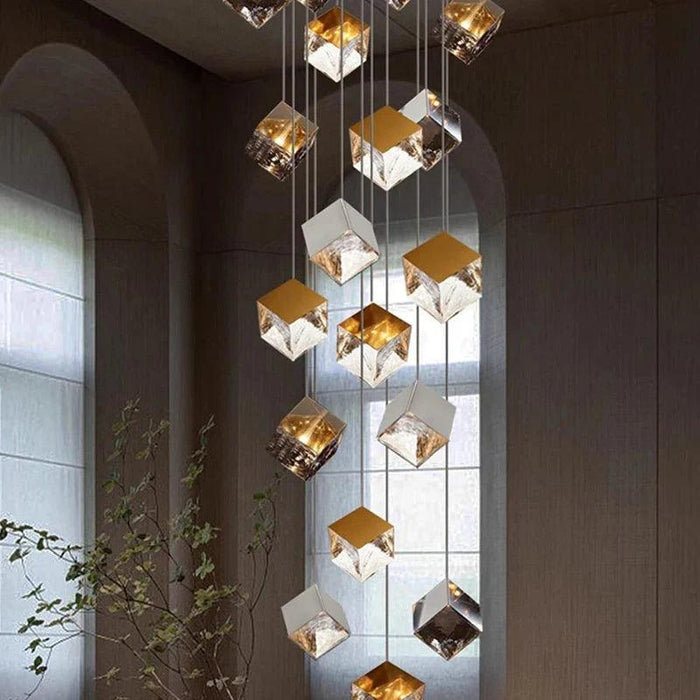 Aren Cube Large Pendant Light For High Ceilings - DWHOME