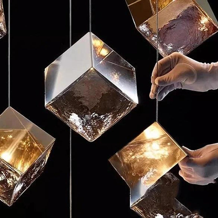 Aren Cube Large Pendant Light For High Ceilings-DWHOME