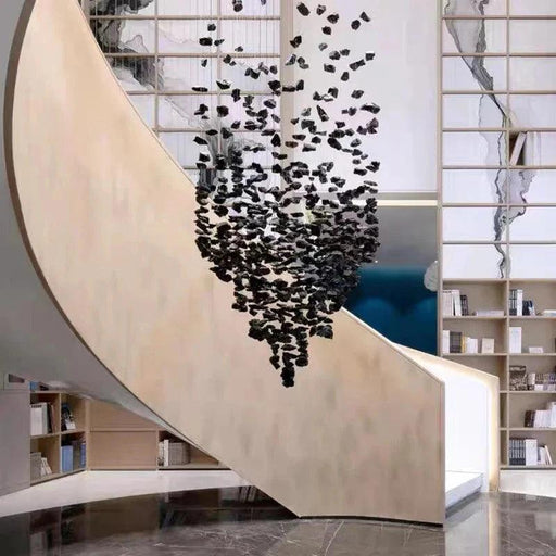 Art Stone Crystal Chandelier For Entryway with High Ceiling-DWHOME