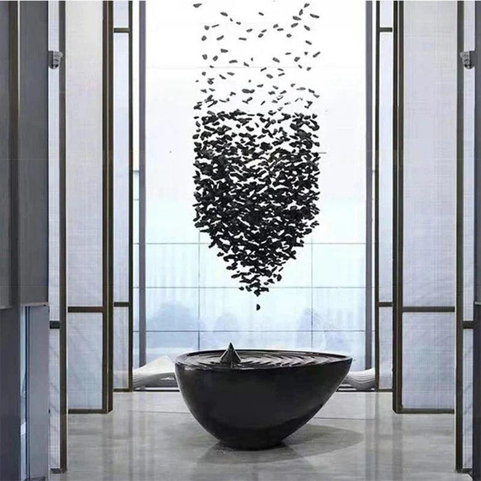 Art Stone Crystal Chandelier For Entryway with High Ceiling - DWHOME