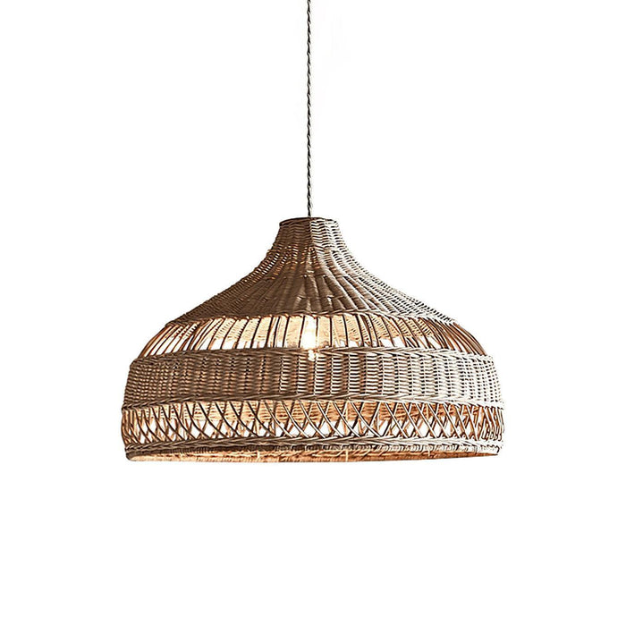 Artisanal Rattan Dome Pendant Lamp-DWHOME