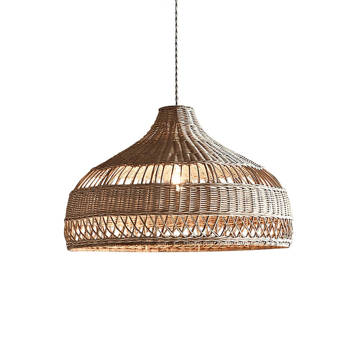 Artisanal Rattan Dome Pendant Lamp-DWHOME