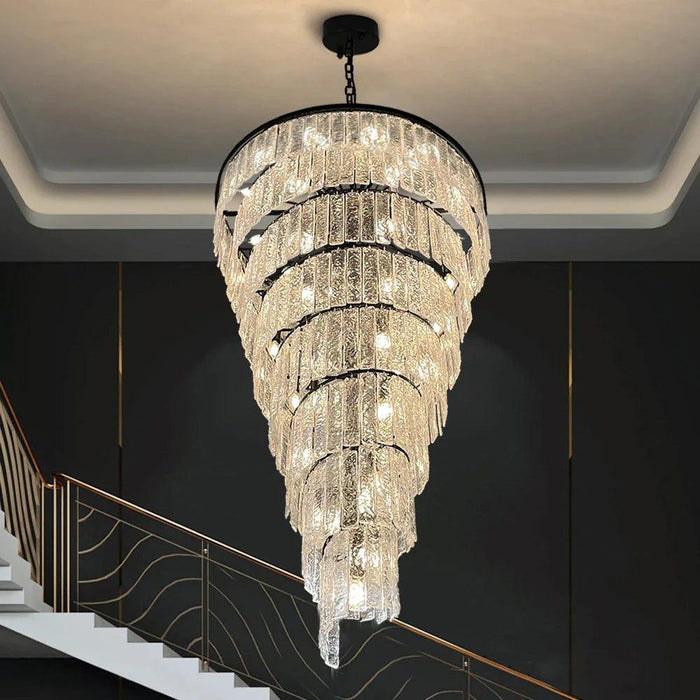 Assena Large Black high Ceiling Entryway Chandelier - DWHOME