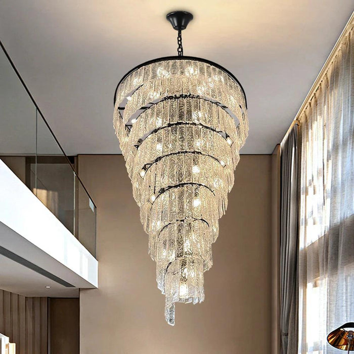 Assena Large Black high Ceiling Entryway Chandelier - DWHOME