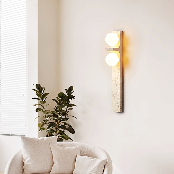 Asymmetrical Travertine Wall Sconce - Vakkerlight
