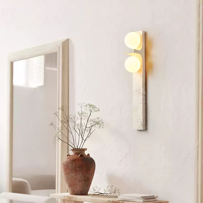 Asymmetrical Travertine Wall Sconce - Vakkerlight